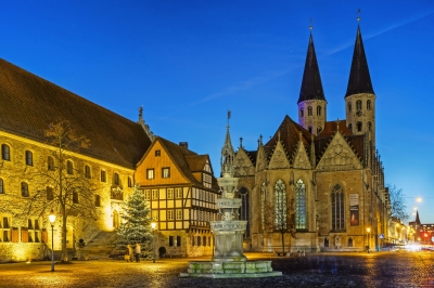 Abendlicht auf den Straßen im alten Braunschweig